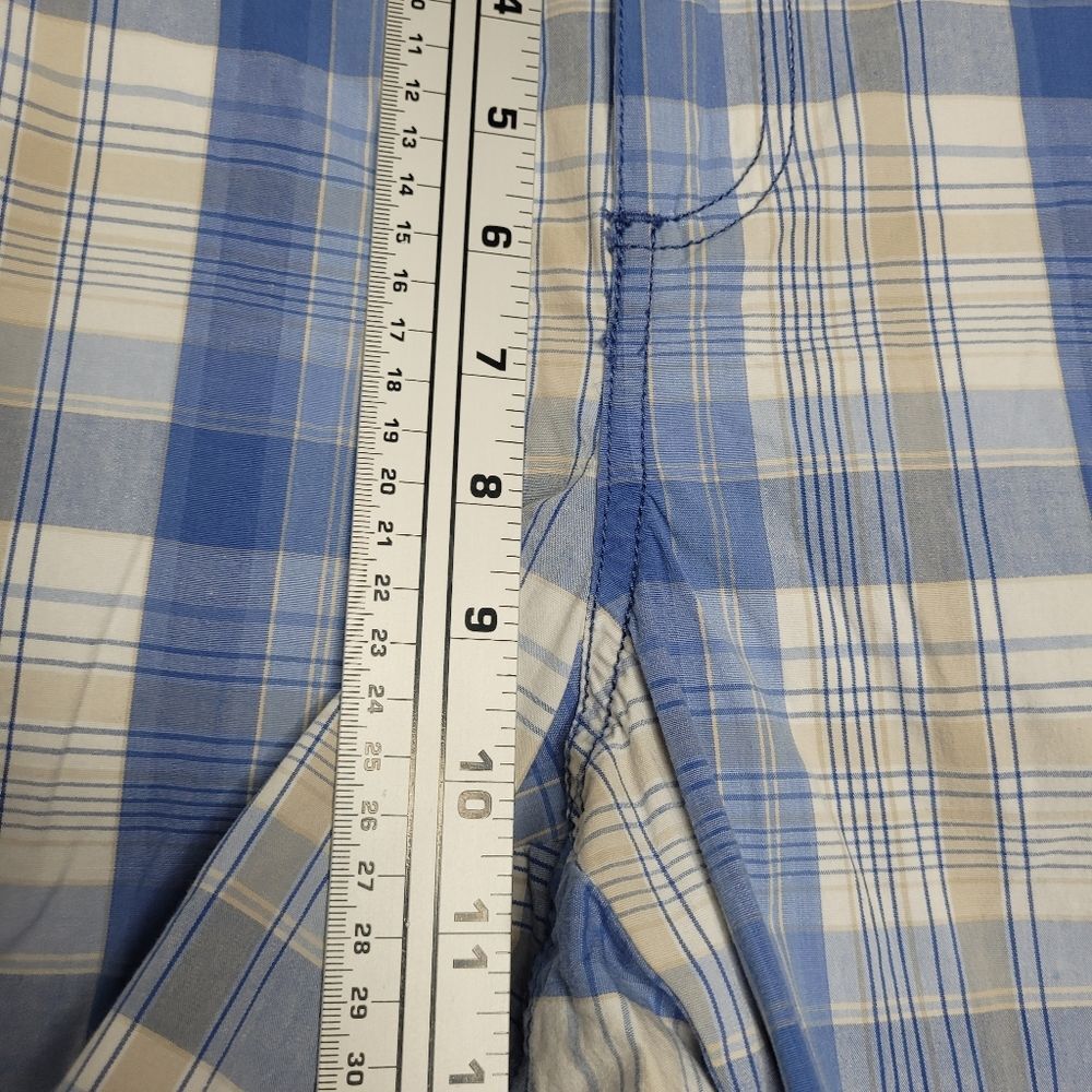 Vintage y2k Fashion Bug blue white plaid Bermuda preppy shorts size 12 NWT - Picture 7 of 7